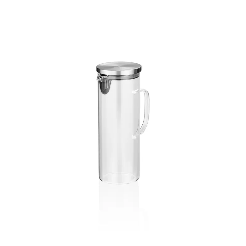 Koop Online Karaf, 1,5 liter, Ø 10,5 cm, borosilicaatglas, roestvrij staal, silicone