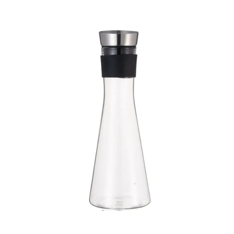 Speciale Aanbieding karaf, 1,0 liter, Ø 7 cm, borosilicaatglas, roestvrij staal, silicone