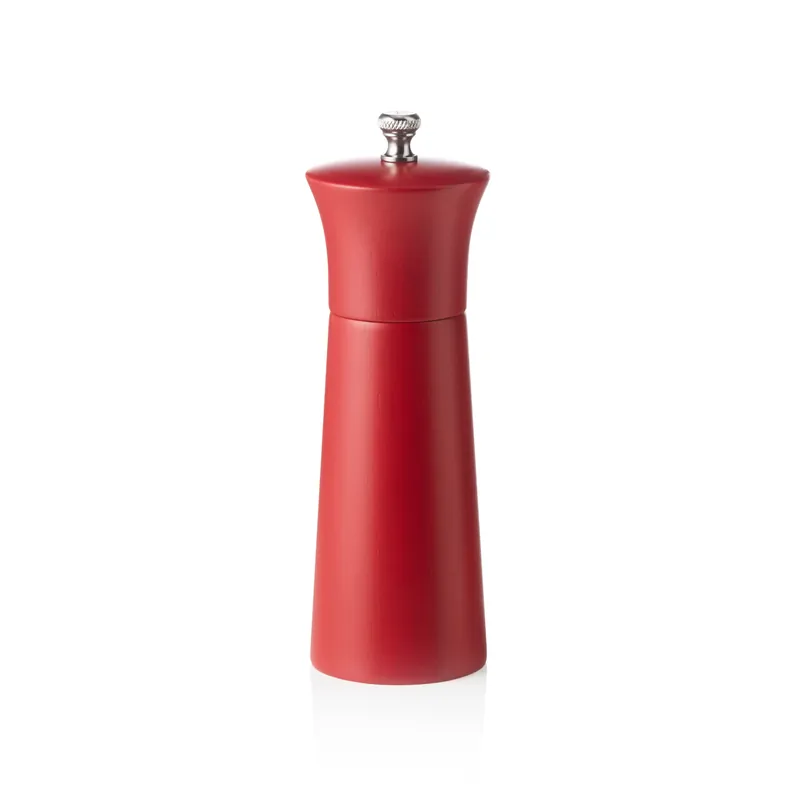 zoutmolen met keramisch maalwerk NOVEL MILL, Hoogte 15 cm, rood mat, hout Aanbieding