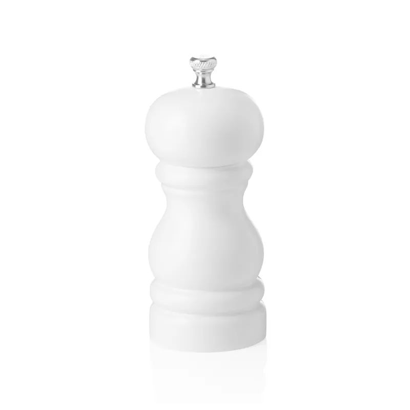 Zoutmolen met keramisch maalwerk CLASSIC MILL, hoogte 11 cm, wit glanzend, hout Laatste Kans