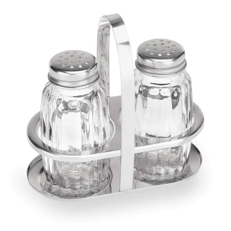 Populair Menage 2-delig MENAGE 1480, Zout en peper, Hoogte 10 cm, roestvrij staal, glas