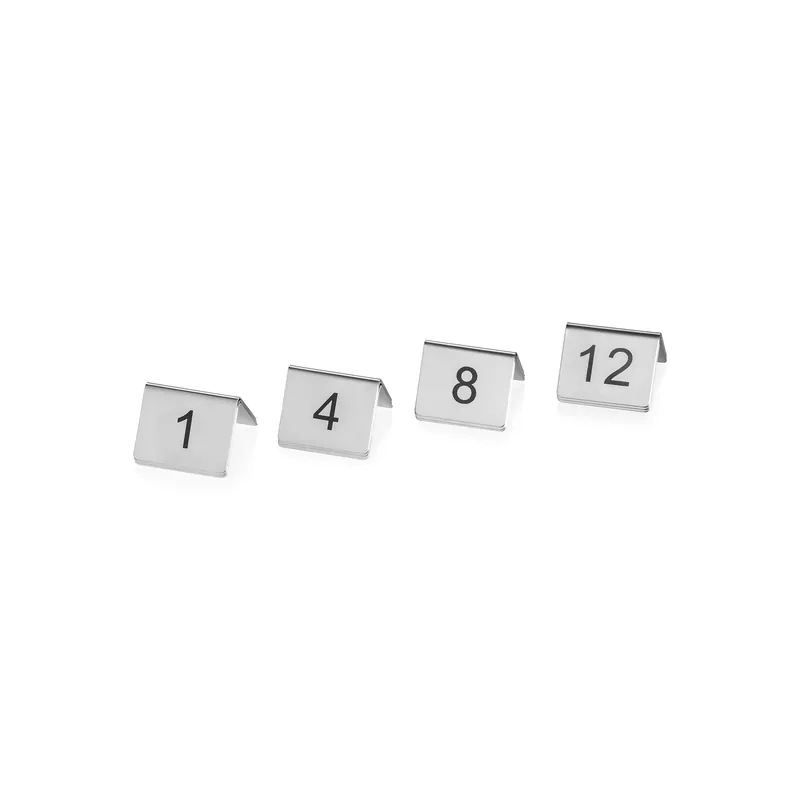 tafelnummerplaat set 1-12, 5 x 5 x 5,5 cm, 12-delig, chroom-nikkelstaal Seizoensaanbieding