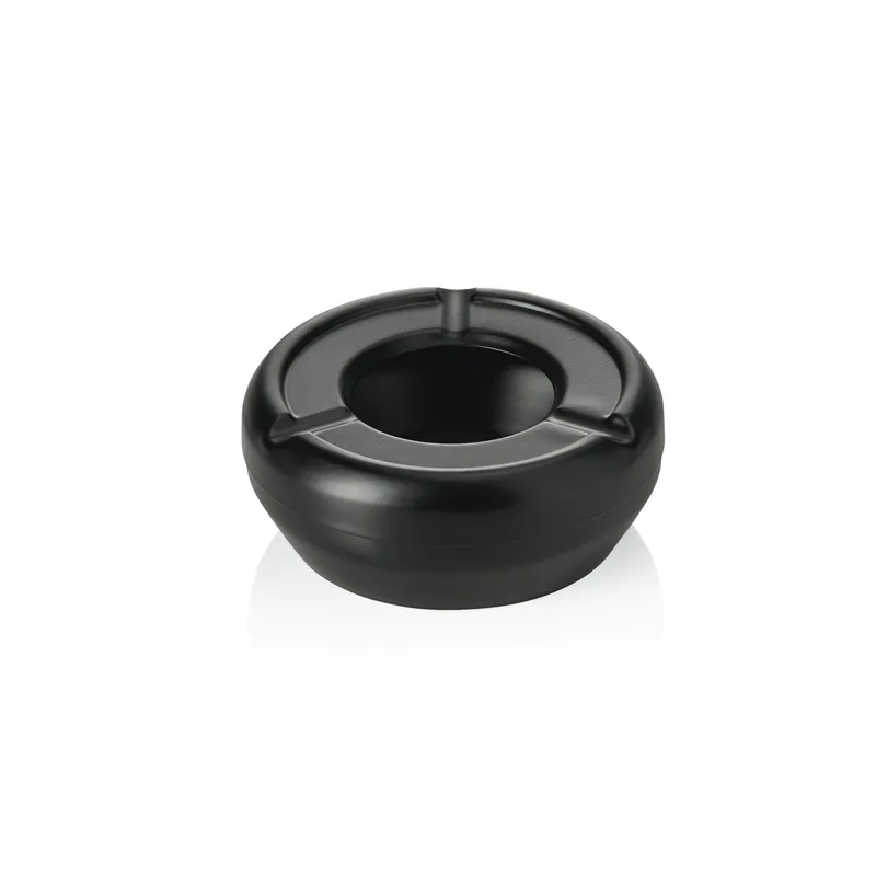 Direct Beschikbaar Winddichte asbak, Ø 9,5 cm, zwart gepoedercoat, roestvrij staal