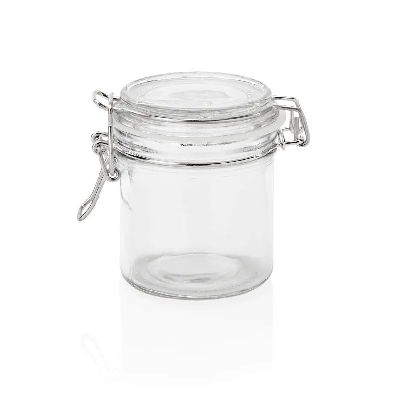 Beugelpotten-set, 0,3 l, Ø 8,5 cm, Hoogte 10,5 cm, Set van 2 stuks, Glas, Roestvrij staal Speciale Aanbieding
