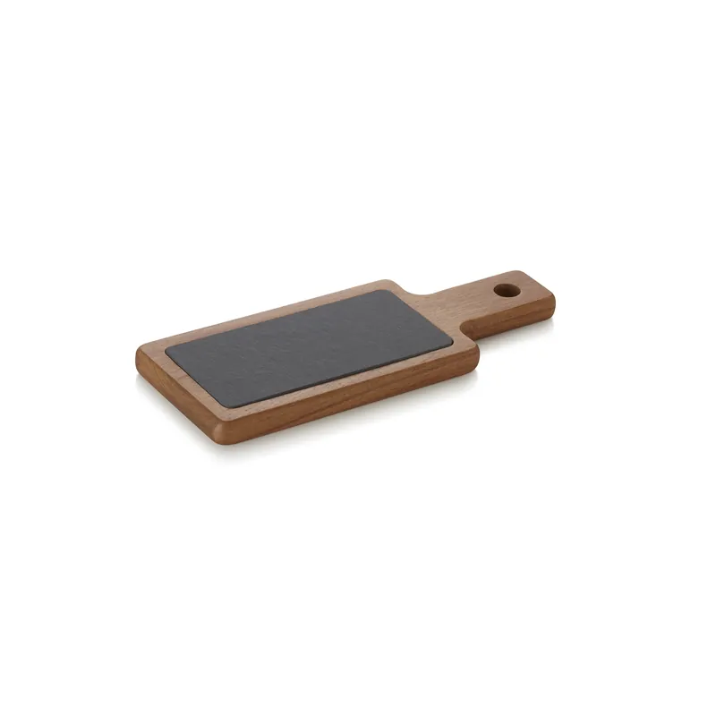 Serveerplank SLATE & SERVE, 30 x 12 x 1,5 cm, akaziehout, natuurlijke leisteen Nu Kopen