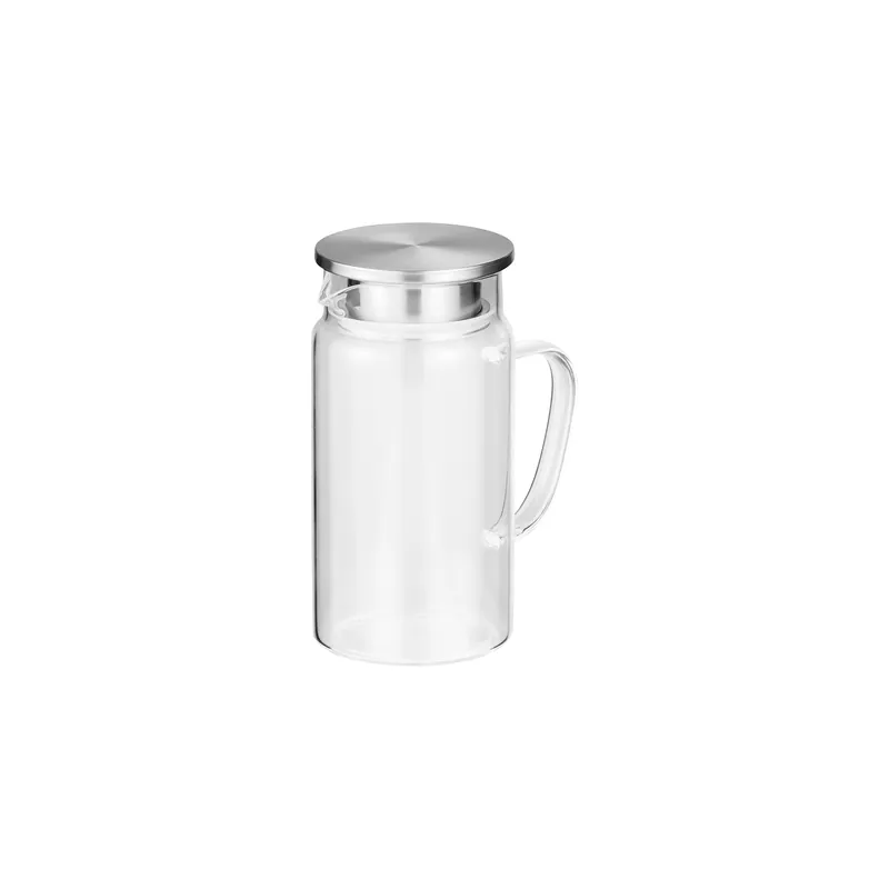 Uitverkoop Karaf, 1,0 l, Ø 9,5 cm, borosilicaatglas, roestvrij staal, silicone