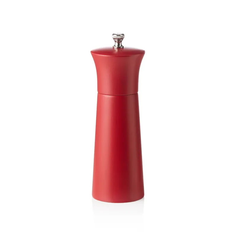 Hete Deal Pepermolen met keramisch maalwerk NOVEL MILL, Hoogte 15 cm, rood mat, hout
