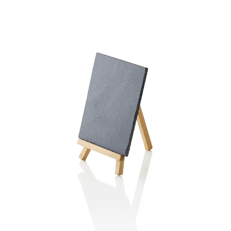 Actieprijs Natuurlijke leisteentafel SLATE LINE, 12,5 x 10 cm, Natuurlijke leisteen, hout