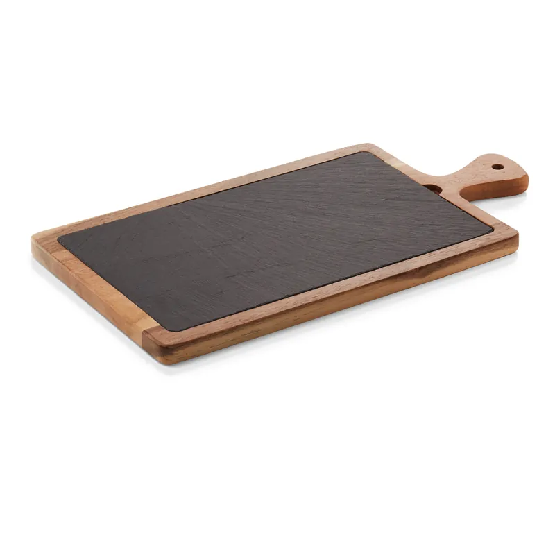Serveerplank SLATE & SERVE, 40,5 x 20 x 1,5 cm, acaciahout, leisteen Merkproduct