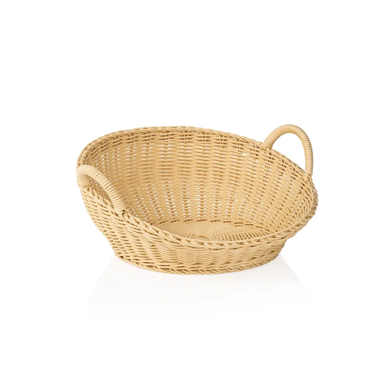 Hete Deal Broodbak met handvat WEAVER PRO systeemkorven, Ø 42 cm, Hoogte 18,5/7,5 cm, lichtbeige, polypropyleen