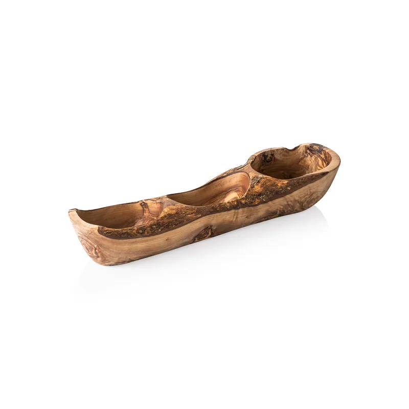 Kom Triple PURE OLIVE, 35 x 9 x 9 cm, olijfhout Veilige Betaling