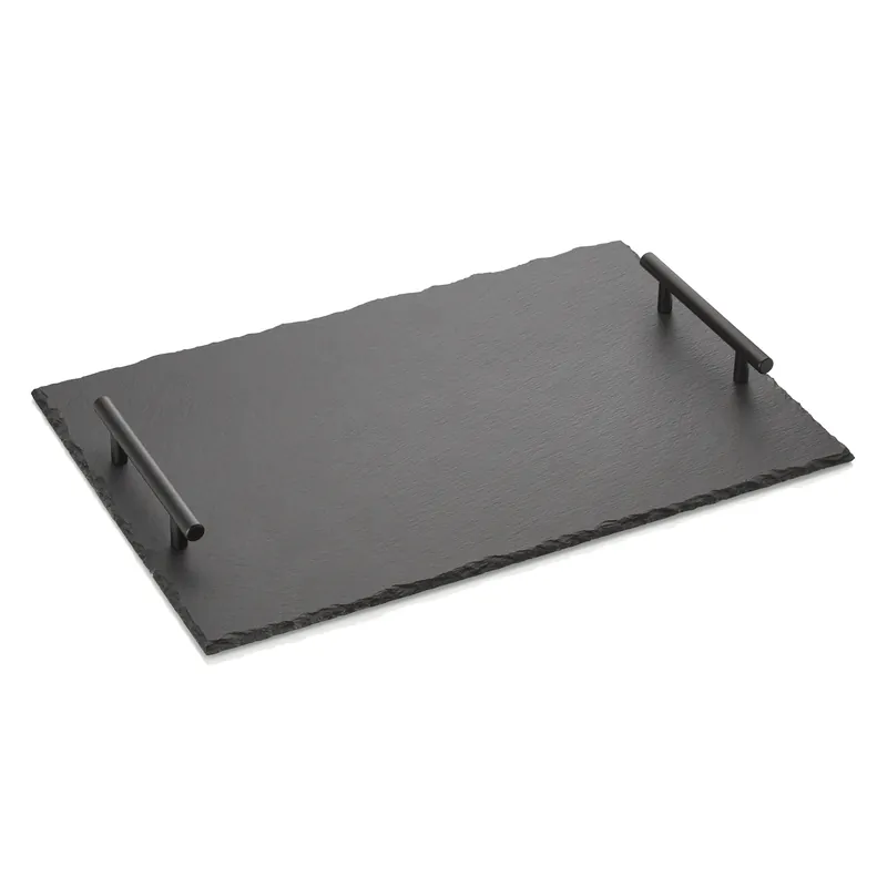 Natuurlijke leisteenplaat met handgrepen SLATE LINE, 40 x 30 cm, natuurlijke leisteen Must-Have