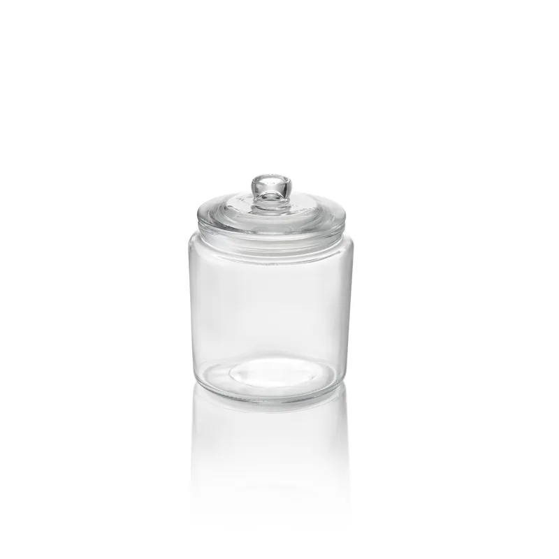 Superprijs opslagpot, 1 liter, Ø 12 cm, hoogte 15 cm, glas, polyethyleen