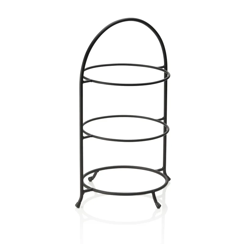 Etagere, drie-laags, 46,5 x 33 cm, zwart gepoedercoat, staal Op = Op