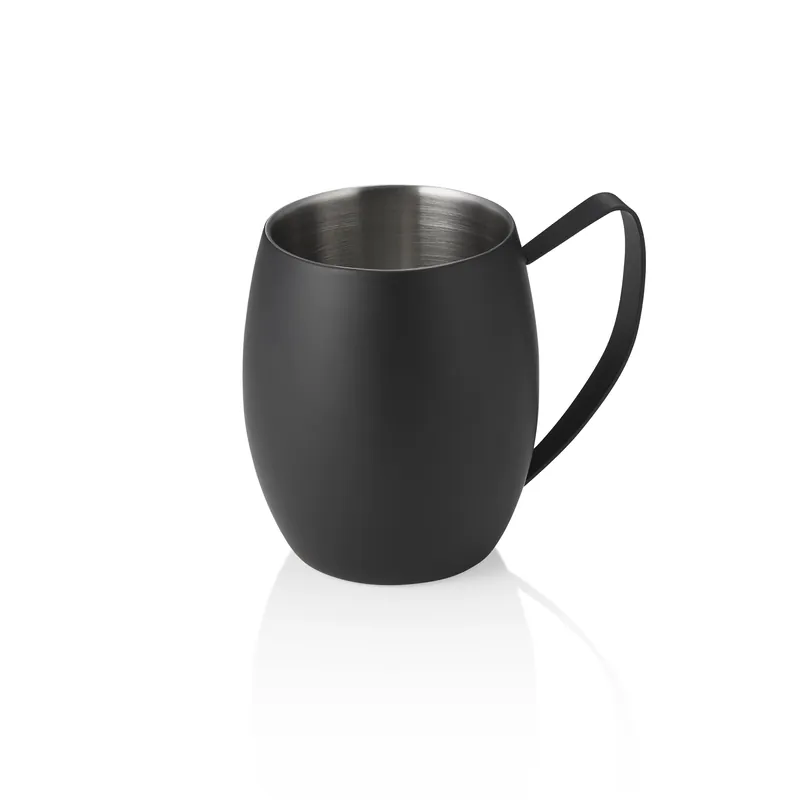 Bestel Nu Moscow Mule NOCTURN, 0,38 liter, Ø 10 cm, hoogte 11,5 cm, zwart mat, dubbelwandig, chroom-nikkelstaal 18/8