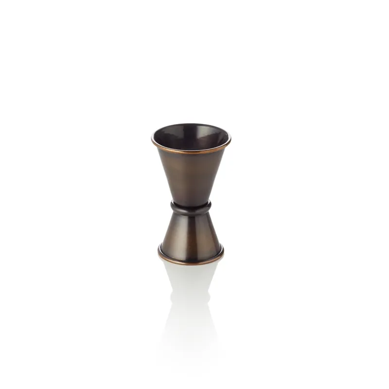 Jigger, 15 / 30 ml, Ø 4,5 cm, hoogte 7 cm, antiek, chroom-nikkelstaal, PVD-beschichting Gratis Retour