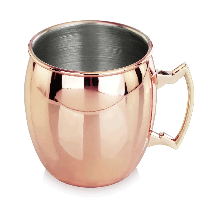Nieuw Moscow Mule, 0,4 ltr., Ø 8,7 cm, hoogte 9 cm, koperlook, chroom-nikkelstaal, PVD-bescherming
