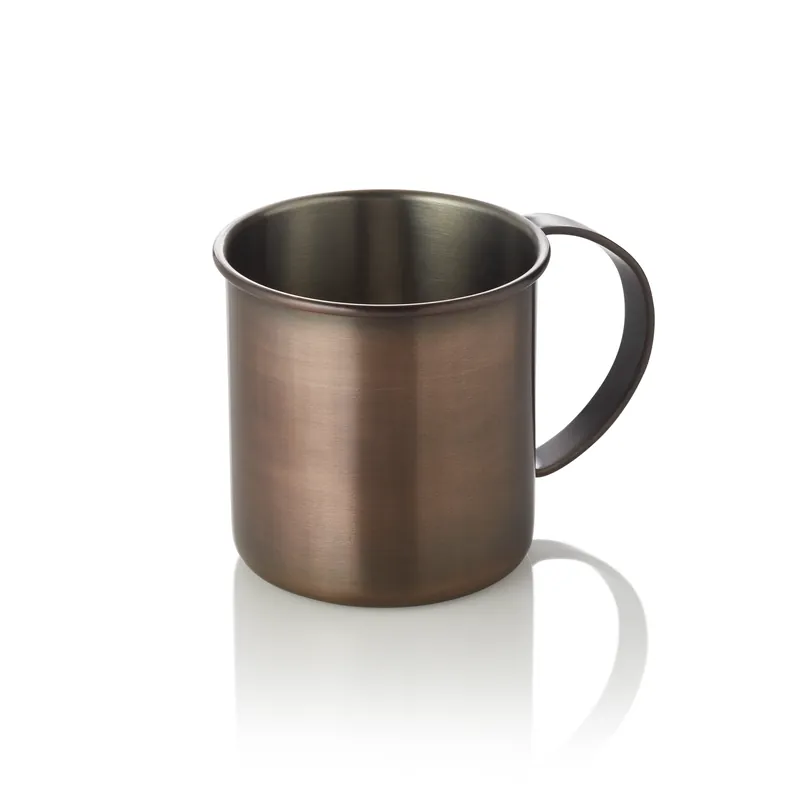 Moscow Mule-set, 0,45 ltr., Ø 9 cm, hoogte 9 cm, antiek, Set van 2 stuks, chroomnikkelstaal, PVD-beschichting Express Levering