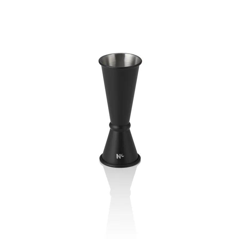 Koop Online Jigger Japans stijl NOCTURN, 2,5/5 cl, Ø 4,5 cm, Hoogte 11 cm, zwart mat, Chroom-nikkelstaal 18/8