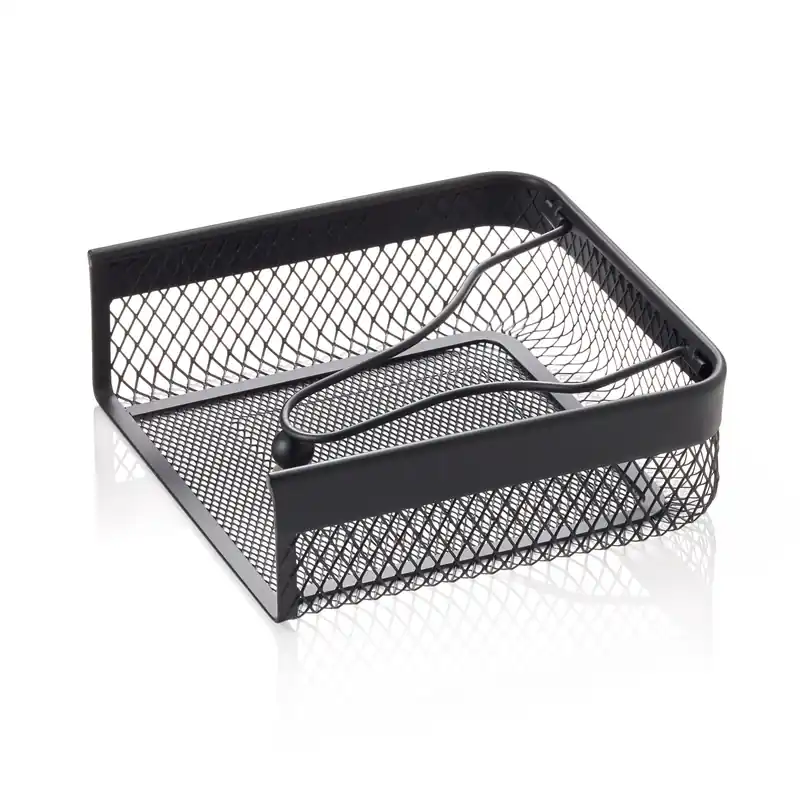 Actieprijs servettenhouder, 19 x 19 x 6,5 cm, zwart, metaal