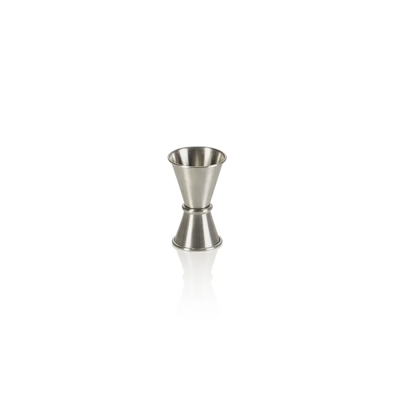 Bestseller jigger, Ø 4,5 cm, hoogte 7 cm, 1,5/3 cl, chroom-nikkelstaal