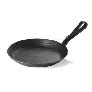 braad- en serveerpan IJZERPAN 22, met gebogen haaksteel, Ø 28 cm, ijzer Op = Op