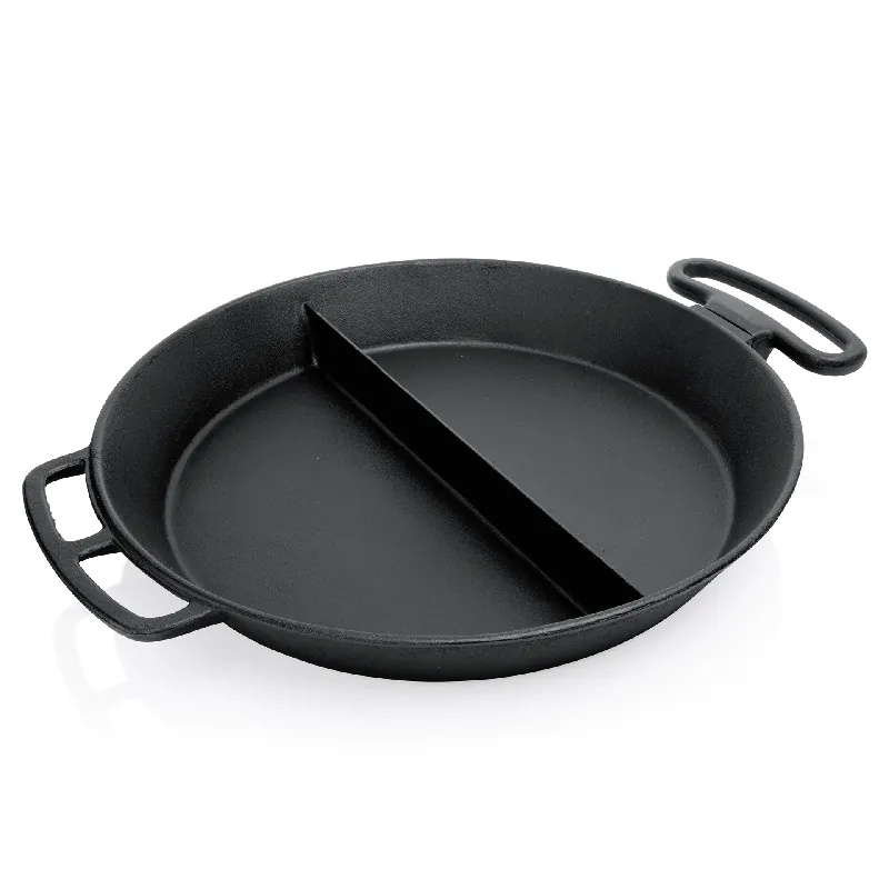 Speciale Aanbieding Gietijzeren reuzenpan, ronde handgreep, Ø 65 cm, hoogte 9 cm, met middensteg, gietijzer