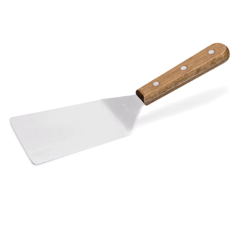 Laatste Versie Spatel, 27 cm, 12 x 8,5 cm, gesloten, roestvrij staal, hout