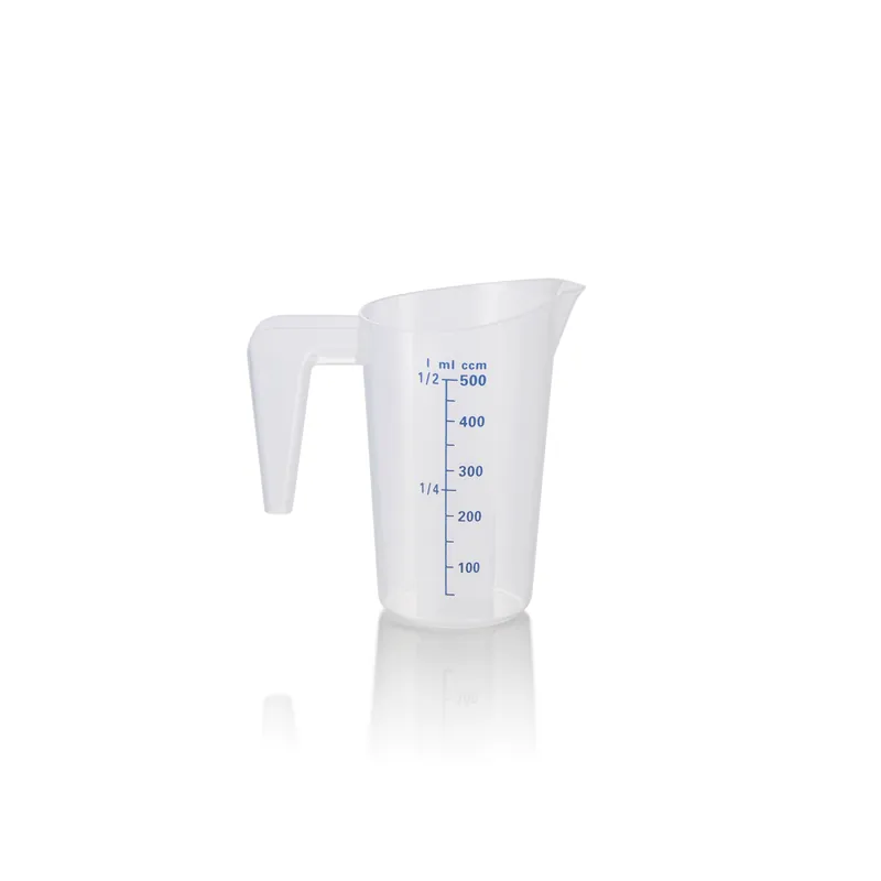 Maatbeker, Ø 10 cm, 0,5 liter, met 50 ml schaalverdeling, polypropyleen Direct Beschikbaar