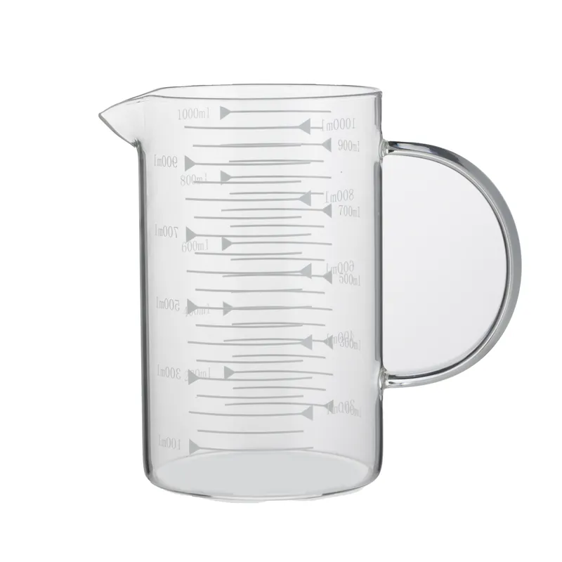Maatbeker, Ø 10 cm, 1,0 l, met 50 ml schaalverdeling, borosilicaatglas Premium