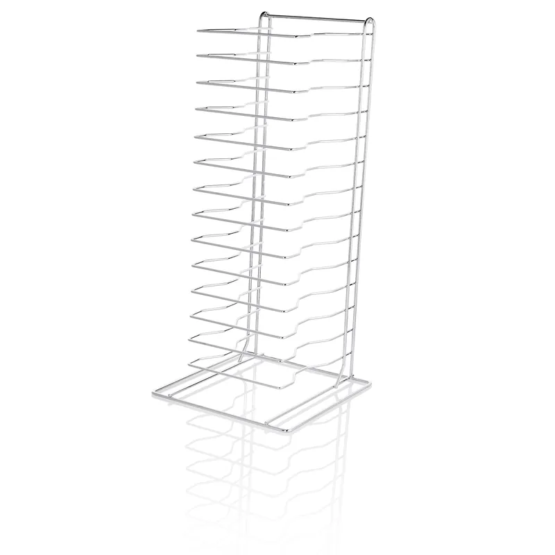 Favoriet Pizzaplaatrek voor 14 pizzaplaten, 30,5 x 30,5 x 69 cm, verchroomd