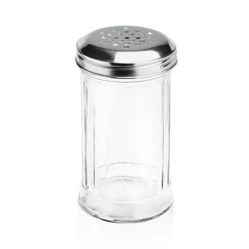 Exclusieve Aanbieding Strooierset, Ø 7,5 cm, hoogte 13,5 cm, Set van 6 stuks, roestvrij staal, glas