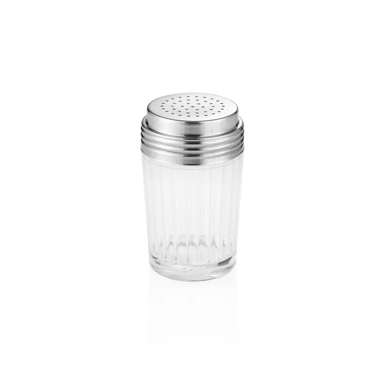 Shop Nu Strooier, Ø 7 cm, Hoogte 11,5 cm, 2 mm perforatie, glas, roestvrij staal 18/8
