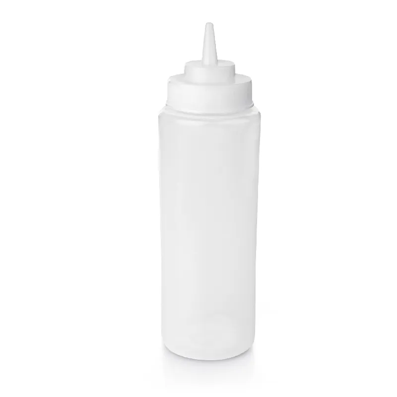 Speciale Aanbieding Knijpfles set, Ø 8 cm, 0,95 liter, transparant, set van 6 stuks, polyethyleen