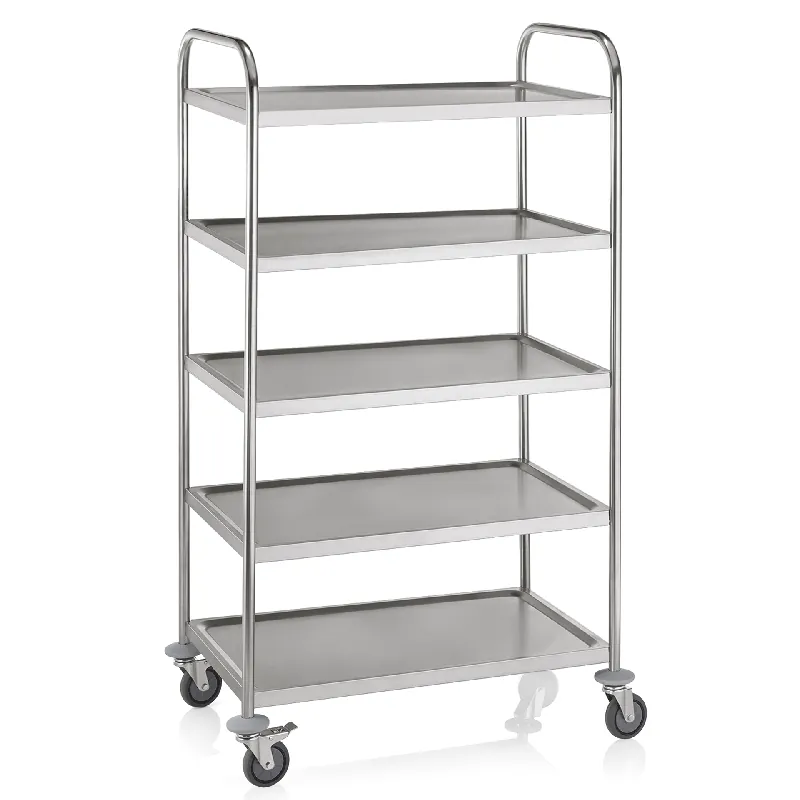 serveerwagen CARGO met 5 planken, 85 x 53 x 154 cm, roestvrij staal Merkproduct