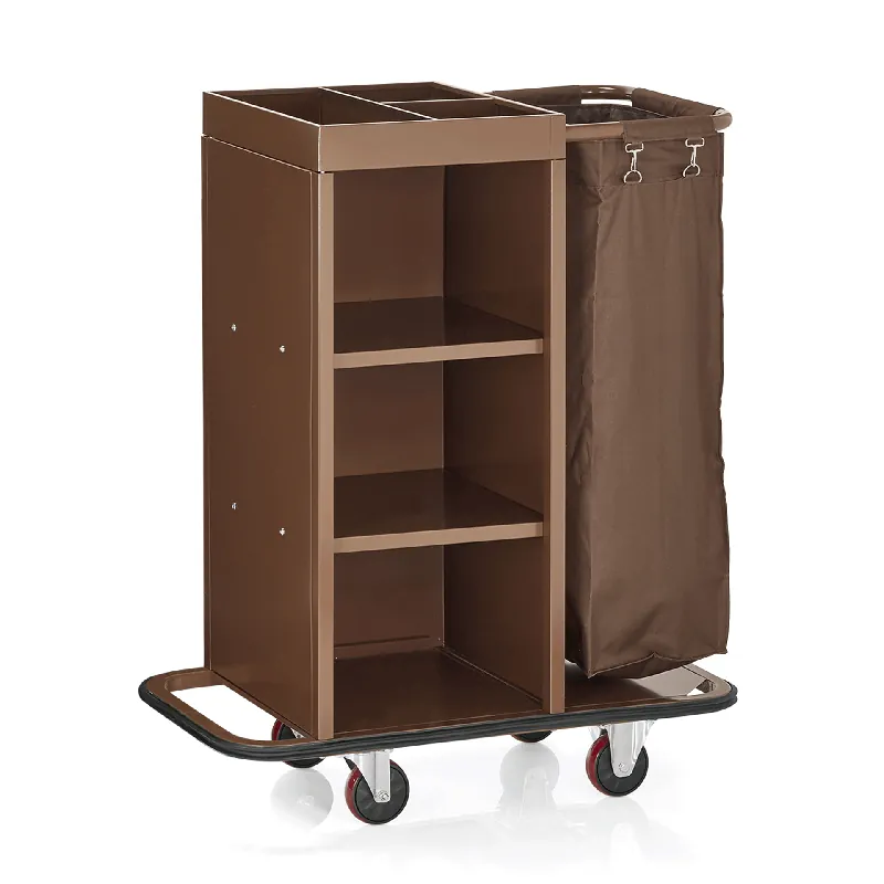 Kamerservicetrolley, 85 x 45 x 106 cm, bruin, staal, polyestervezelstof Betaalbaar