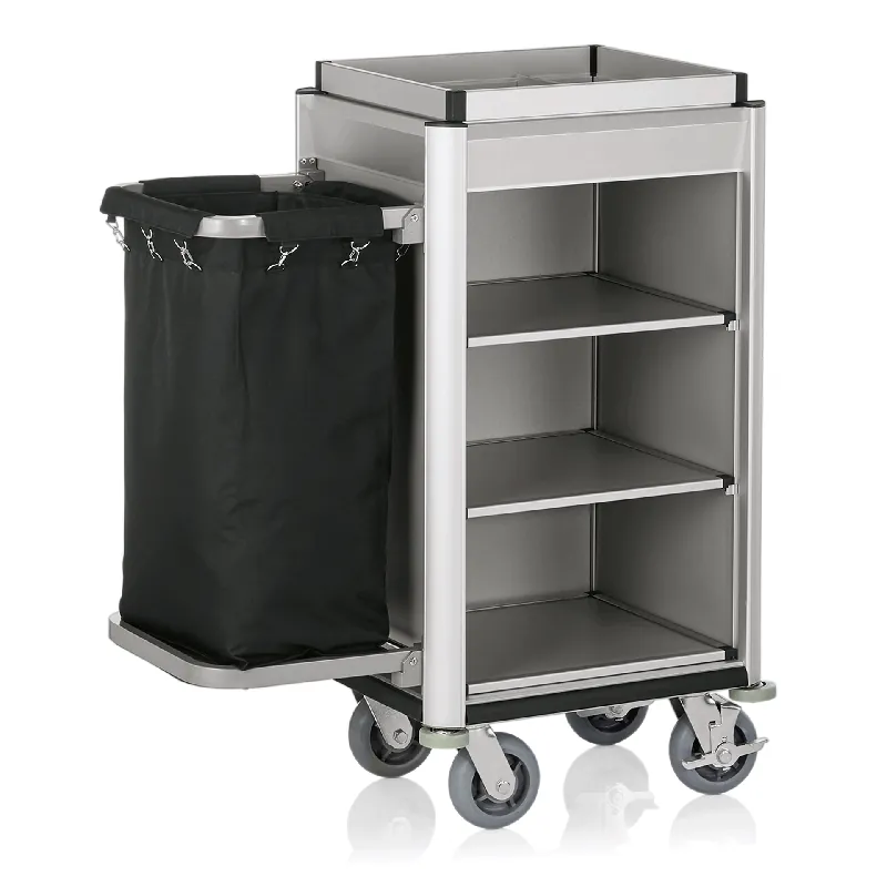 Bestseller Kamerservicewagen ISABELLA, 95 x 55 x 116 cm, lichte randen, Aluminium, MDF