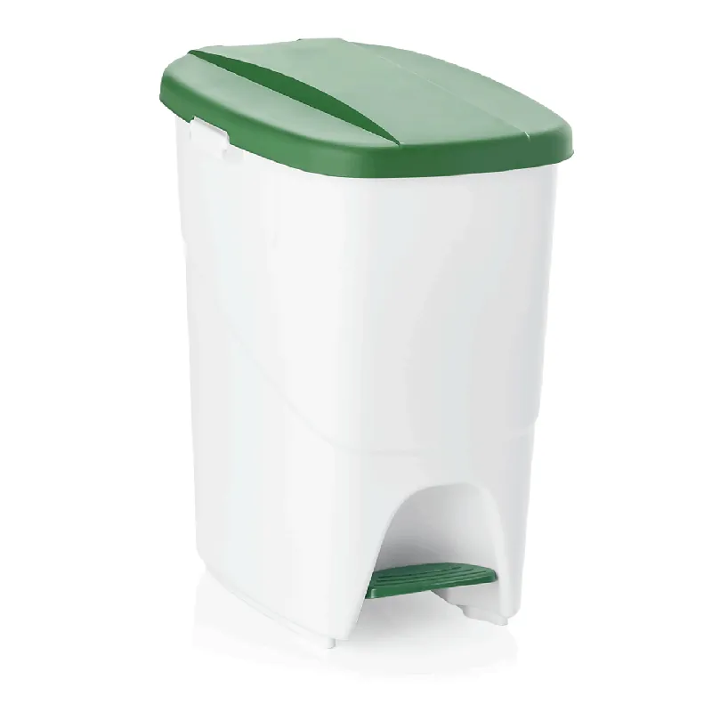 Op = Op pedaalemmer, met groene deksel, 25 liter, 25 x 40 x 41,5 cm, polypropyleen