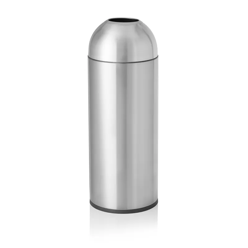Direct Beschikbaar Prullenbak, Ø 30 cm, hoogte 81 cm, zilver, roestvrij staal/kunststof