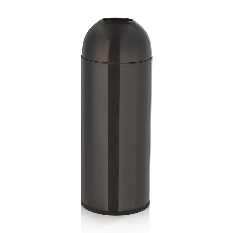 Betrouwbaar Vuilnisemmer, Ø 30 cm, hoogte 83 cm, zwart, chroom-nikkelstaal, kunststof