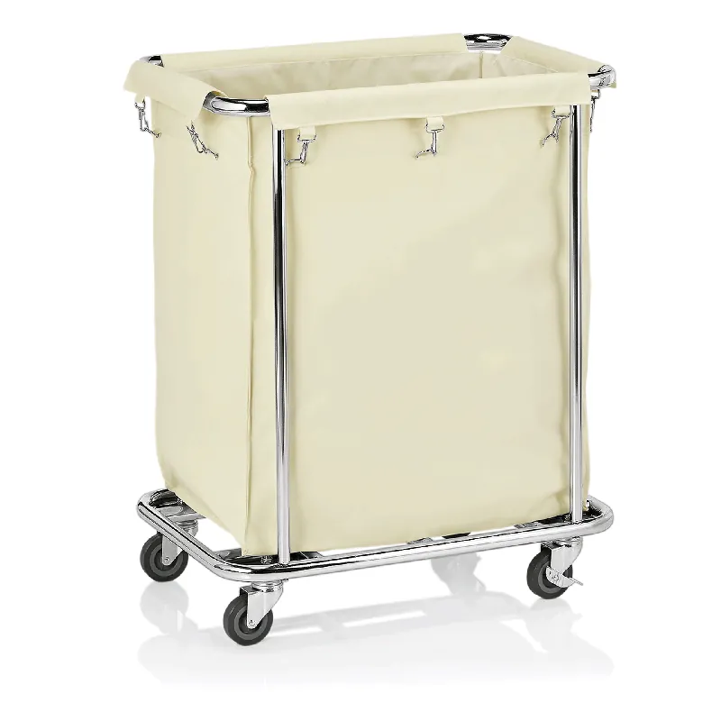 Waswagen, 65 x 45 x 84 cm, wit, roestvrij staal, gechromeerd, nylon Fabrieksprijs