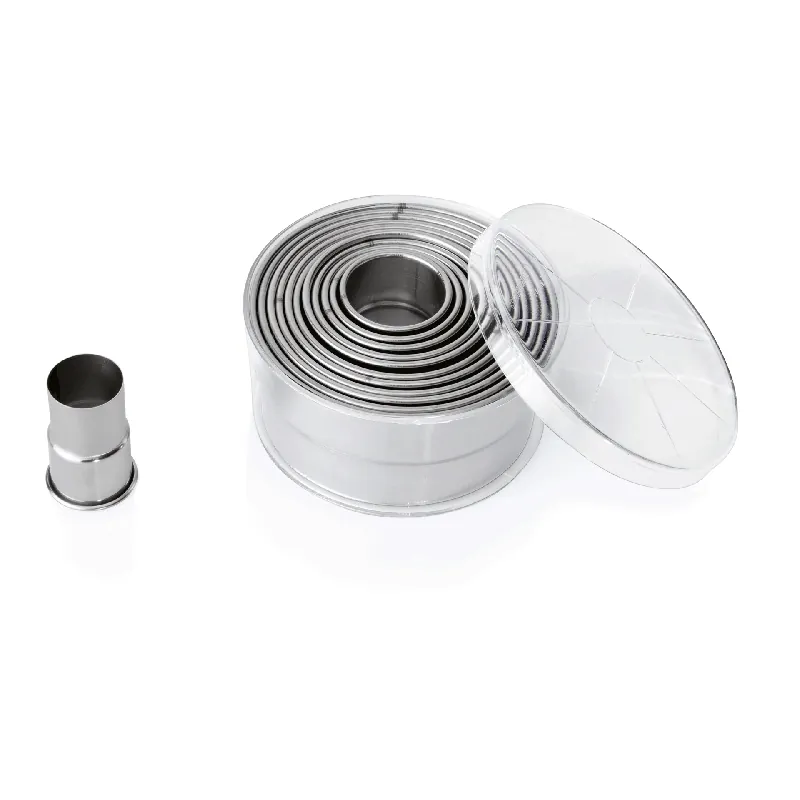 Exclusieve Aanbieding Uitsteekvormen-set, Ø 2,7 cm tot Ø 10,4 cm, roestvrij staal