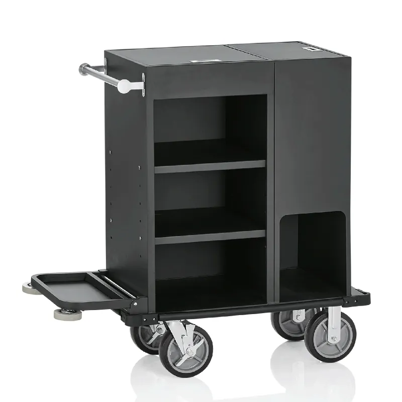 Goedkoop Roomservicewagen, 93 x 50 x 117 cm, zwart, gepoedercoat, aluminium