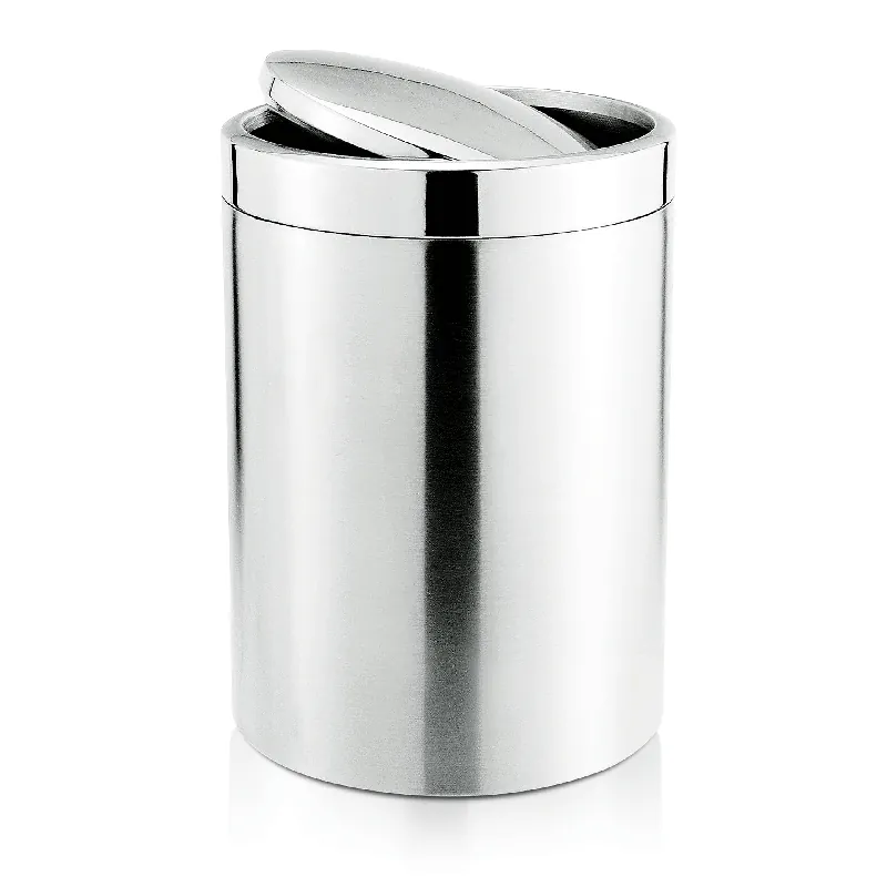 Gereduceerde Prijs Vuilnisemmer met zwaaideksel, diameter 18,5 cm, 5 liter, roestvrij staal