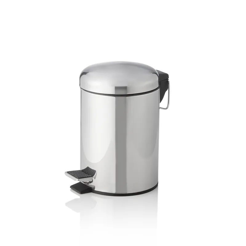 Pedaalemmer met kunststof inzet, Ø 17 cm, 3 liter, roestvrij staal Op = Op