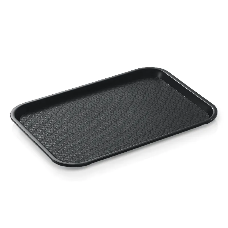Laatste Kans Dienbladset FAST FOOD, 35 x 27 x 1,5 cm, zwart, set van 24 stuks, polypropyleen