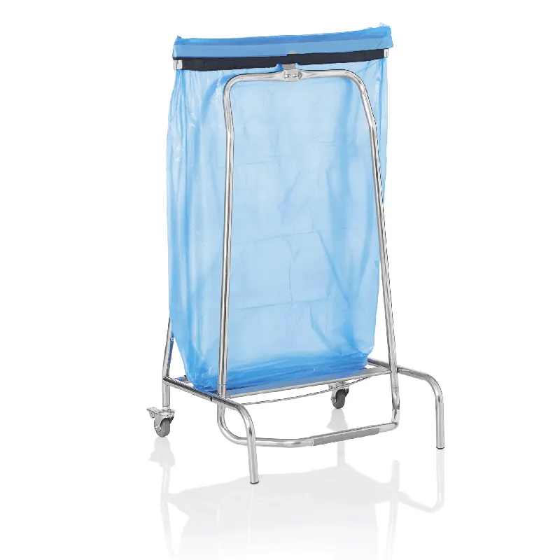 Afvalzakhouder met voetpedaal, hoogte 95 cm, roestvrij staal Direct Verzonden