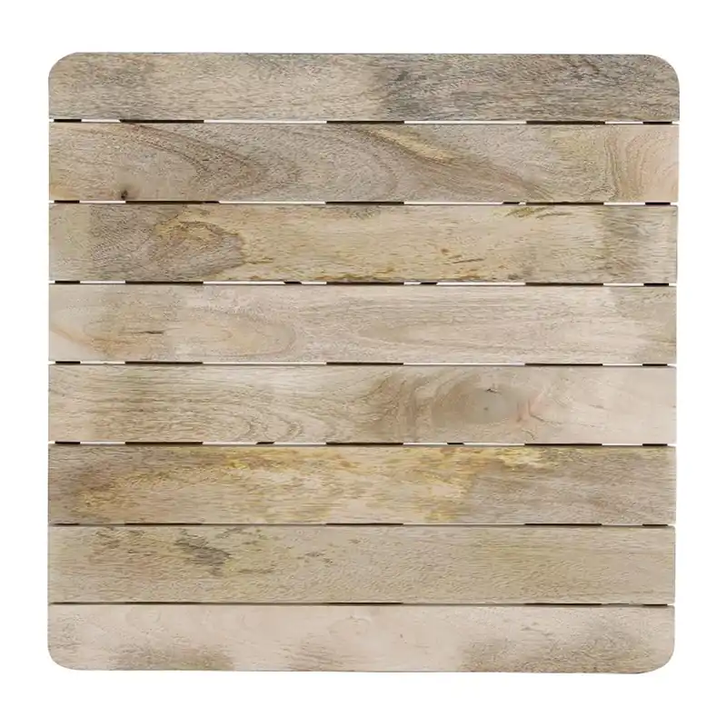 Bolero Bistro Eettafel Met Lattenblad Van Mangohout En Zwarte Poot 650mm Dagaanbieding