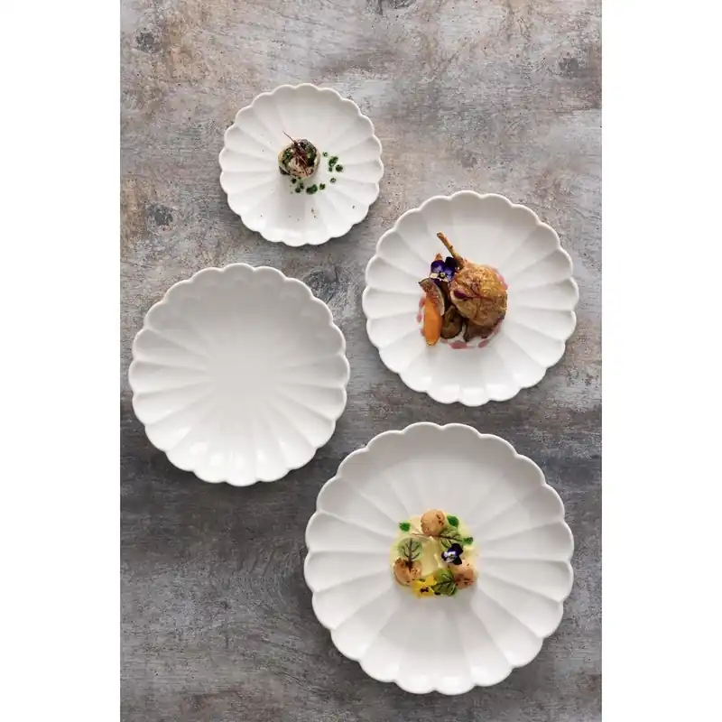 Olympia Bloom Geschulpte Borden Wit 226mm (6 stuks) Veilige Betaling