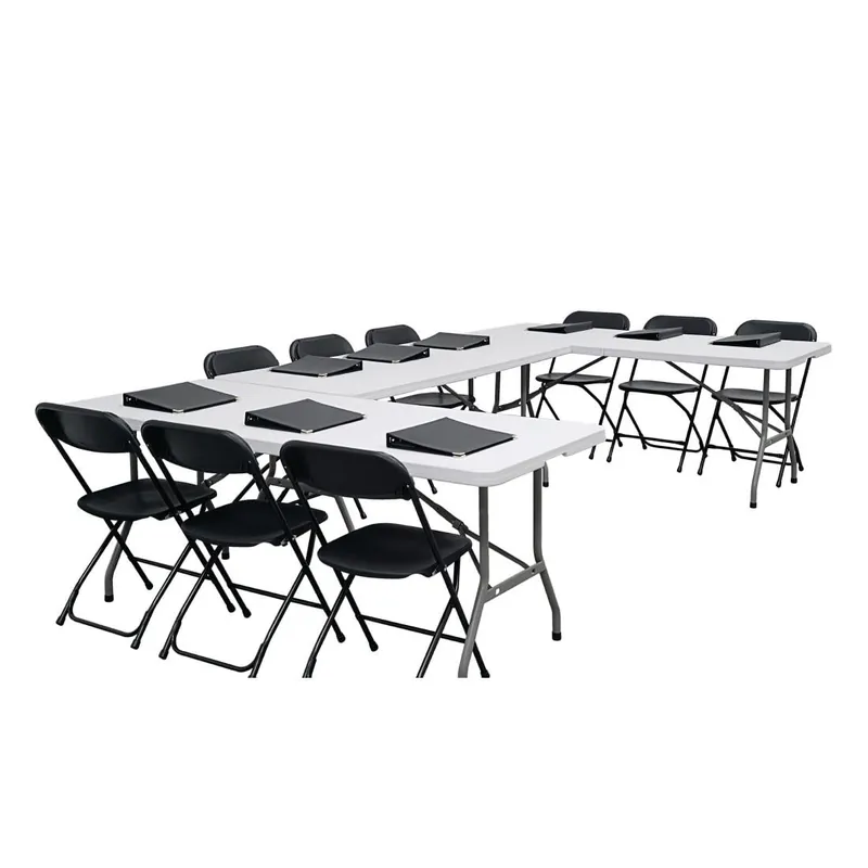Bolero Rechthoekige middenvouwtafel 6ft wit Finale Uitverkoop
